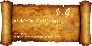 Vidám György névjegykártya